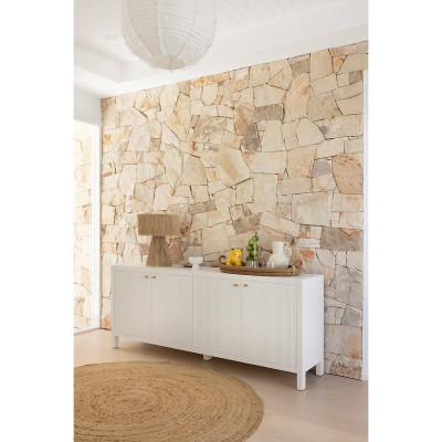 Claudia Mahogany Timber 4 Door Sideboard, 200cm, White