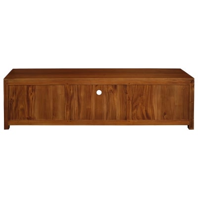 Paris Solid Mahogany Timber 3 Drawer 190cm TV Unit - Light Pecan