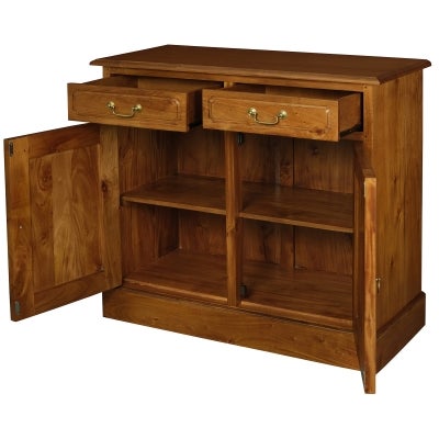 Tasmania Mahogany Timber 2 Door 2 Drawer 100cm Buffet Table, Light Pecan