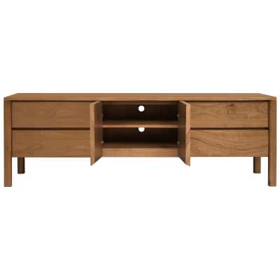 Adelle Mindi Wood 2 Door 4 Drawer TV Unit, 180cm, Almond