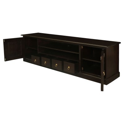 Tasmania Mahogany Timber 2 Door 4 Drawer TV Unit, 200cm, Chocolate