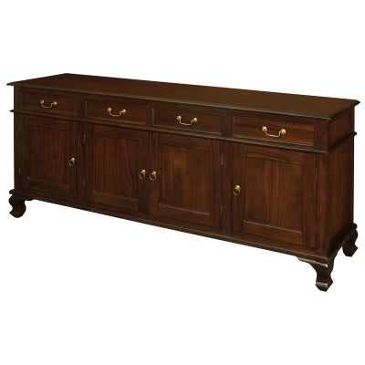 Queen Ann Mahogany Timber 4 Door 4 Drawer 200cm Buffet Table, 200cm, Mahogany