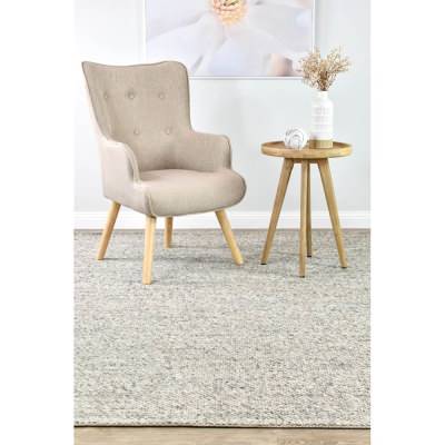 Sibley Handwoven Wool Rug, 390x300cm, Silver