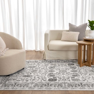 Sierra Border Oriental Rug, 330x240cm, Grey