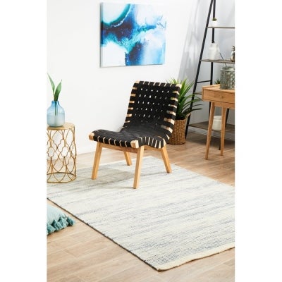 Madras Skandi Flatwoven Wool Rug, 280x190cm, Blue