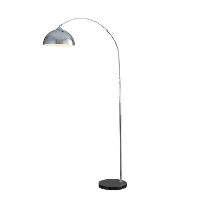 Marmo Metal & Marble Arc Floor Lamp, Chrome
