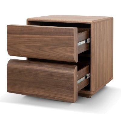 Aluna Wooden Bedside Table, Walnut