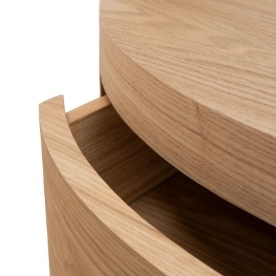 Viona Wooden Bedside Table, Natural