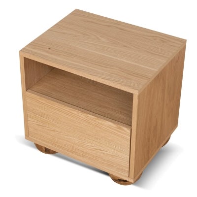Coria Wooden Bedside Table, Natural