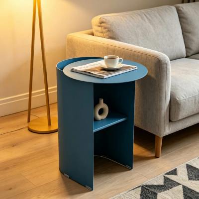Soleen Iron Side Table, Blue