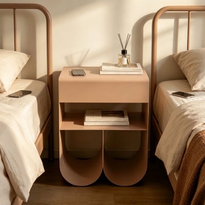 Orviano Iron Side Table, Smoky Pink