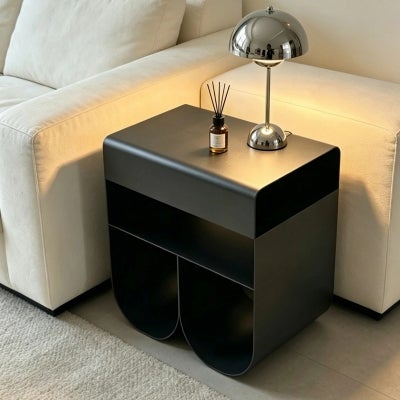 Orviano Iron Side Table, Black