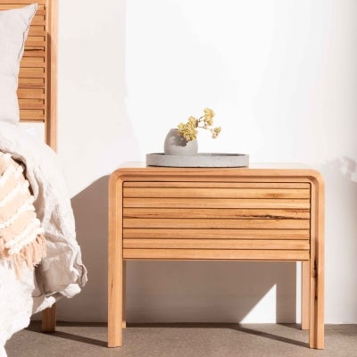Ermita Messmate Timber Bedside Table, Natural
