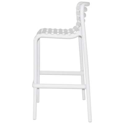 Doga Italian Made Commercial Grade Stackable Indoor / Outdoor Bar Stool, White