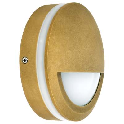 Pala IP65 Exterior LED Surface Mounted Eyelid Step Light, 240V, Antique Brass