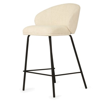 Anselin Fabric Counter Stool, Beige / Black