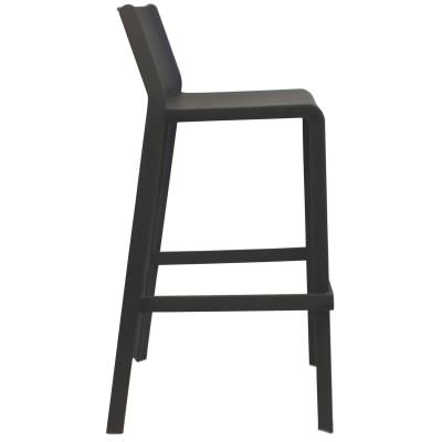 Trill Italian Made Commercial Grade Indoor / Outdoor Bar Stool, Anthracite