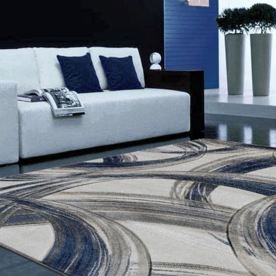 Sunbury Chase Modern Rug, 300x400cm, Grey / Blue