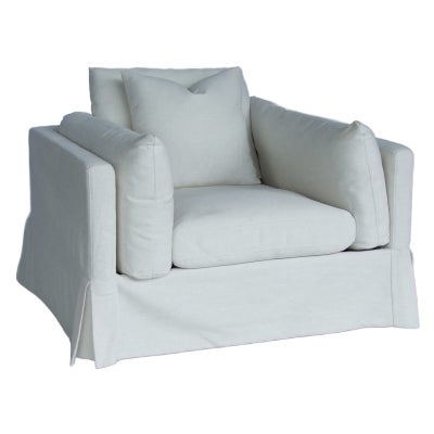 Draith Fabric Slipcover Swivel Armchair, Sugar