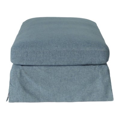 Draith Fabric Slipcover Ottoman, Denim