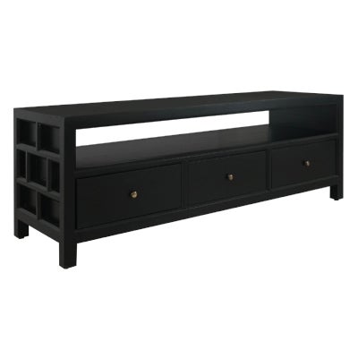 New Macaire Timber 3 Drawer TV Unit, 160cm, Black