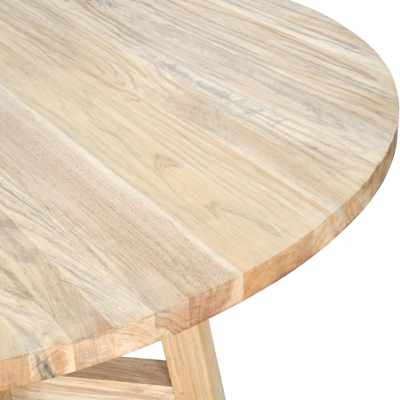 Sheraton Timber Round Dining Table, 120cm, Distressed Natural