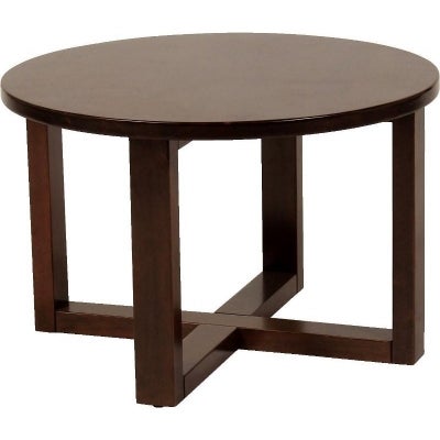 Chunk Commercial Grade Timber Round Coffee Table, 70cm, Walnut