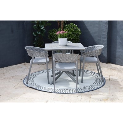 Santacruz Square Outdoor Dining Table, 80cm, Grey