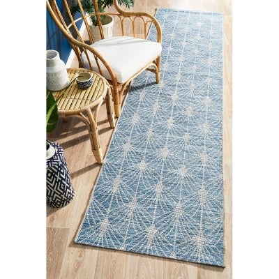 Terrance Chesney Indoor / Outdoor Runner Rug, 80x300cm, Blue
