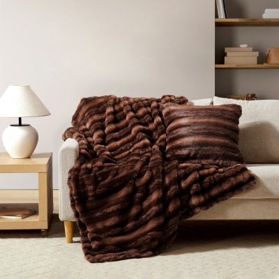 Ardor Loch Faux Rabbit Fur Throw, 130x170cm