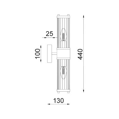 Tiempo Glass & Iron Wall Light, Chrome