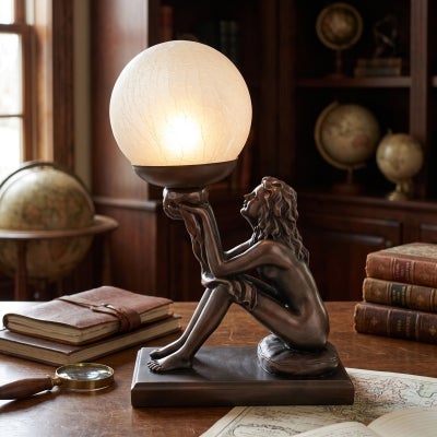 Aileen Lady Figurine Decor Lamp, Bronze
