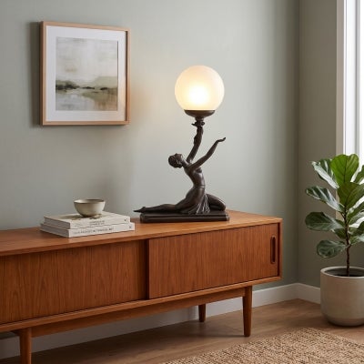 Alessa Lady Figurine Decor Lamp, Dark Bronze