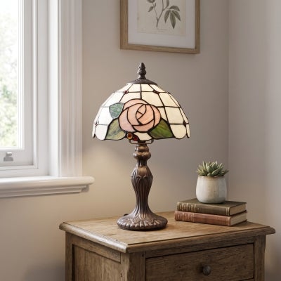 Pia Tiffany Style Stained Glass Table Lamp, Extra Small