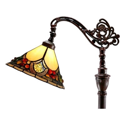 Janay Tiffany Style Stained Glass Downbridge Floor Lamp