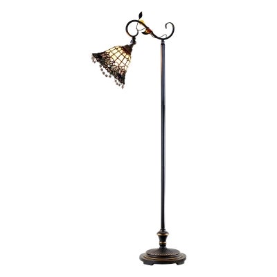 Shelby Tiffany Style Stained Glass Gooseneck Floor Lamp