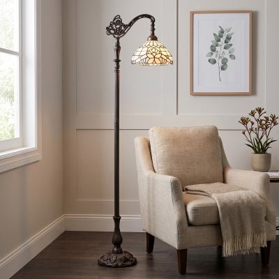 Vienna Tiffany Style Stained Glass Downbridge Floor Lamp