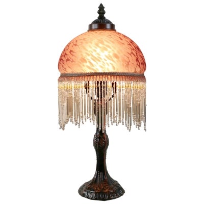 Cassini Beaded Victorian Table Lamp, Purple