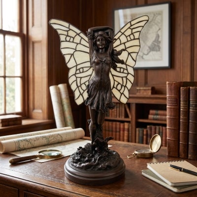 Fairy Figurine Decor Lamp, Standing, Dark Bronze