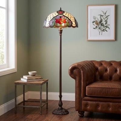 Alicia Tiffany Style Stained Glass Floor Lamp