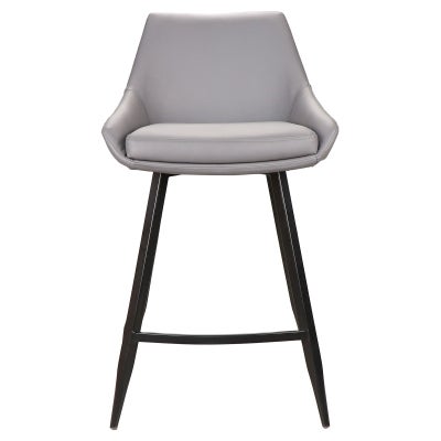 Gillian Faux Leather Counter Stool, Grey