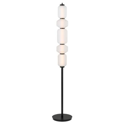 Torso Iron & Glass Dimmable LED Floor Lamp, Black / Opal