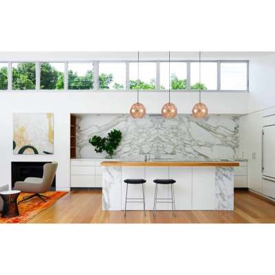 Tuile Tiled Iron Pendant Light, Large, Champagne Gold