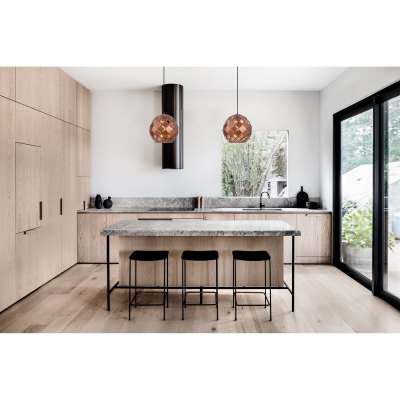 Tuile Tiled Iron Pendant Light, Large, Coffee