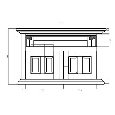 Tasmania Mahogany Timber 2 Door TV Stand, 97cm, White