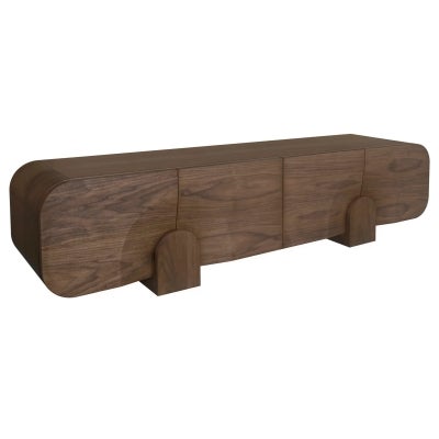 Arilsa Wooden 4 Door TV Unit, 220cm, Light Walnut