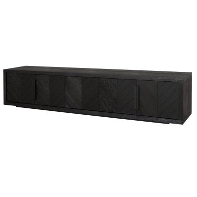 Oran Wooden 4 Door TV Unit, 223cm, Espresso Black