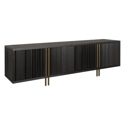 Norhan Wooden 4 Door TV Unit, 200cm, Espresso Black