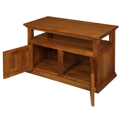 Tasmania Mahogany Timber 2 Door TV Stand, 97cm, Light Pecan