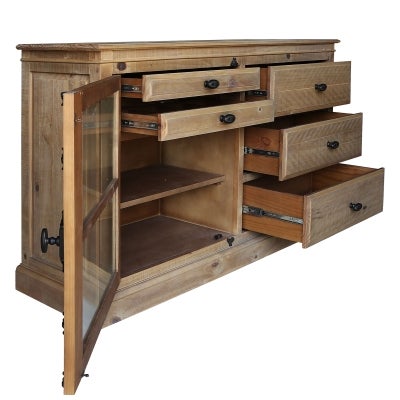 Cognac II Pine Timber 1 Door 3 Drawer Dresser
